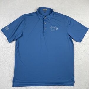 Peter Millar Polo Shirt Mens XL Pinot Pigs Poets Wine Food Golf Vacation Work